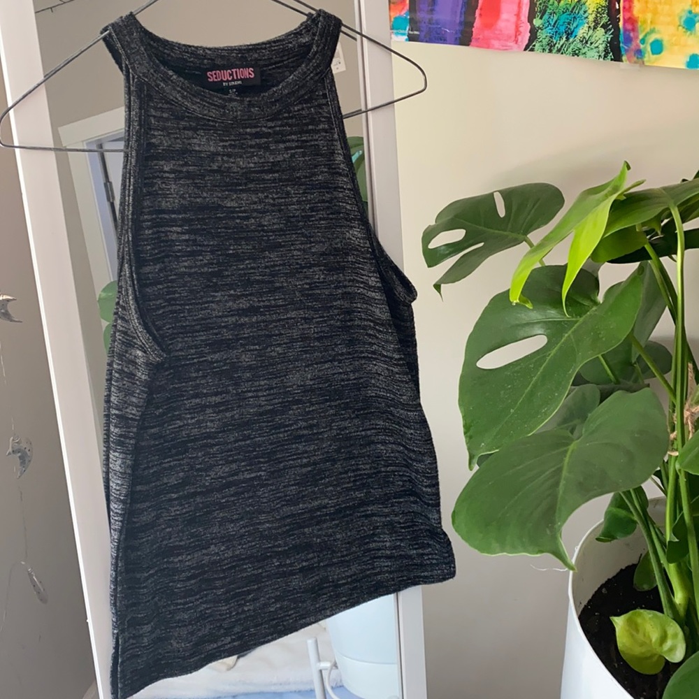 High Neck Tank Top (Black/Gray)